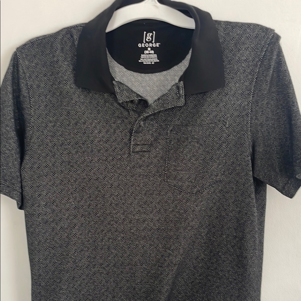 George Men's Black and Silver Polo Shirt